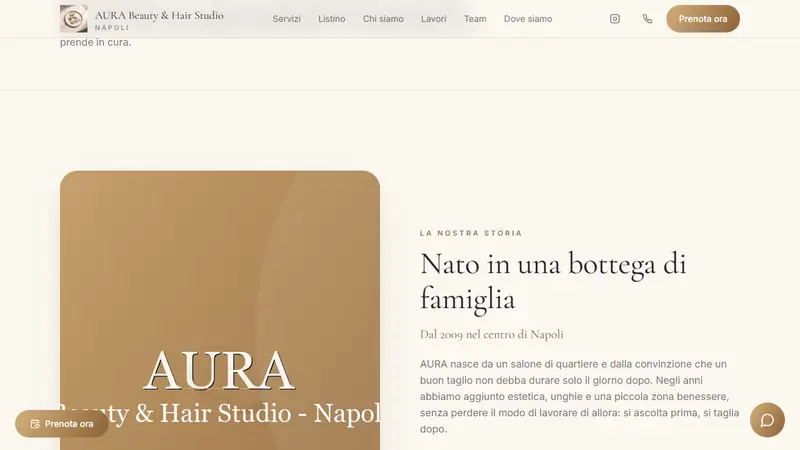 Schermata di AURA Beauty & Hair Studio, gestionale per saloni