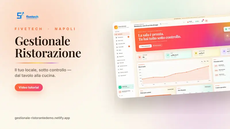 Schermata del gestionale per la ristorazione